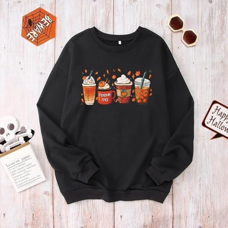 Jean Pumpkin Coffee Sweatshirt