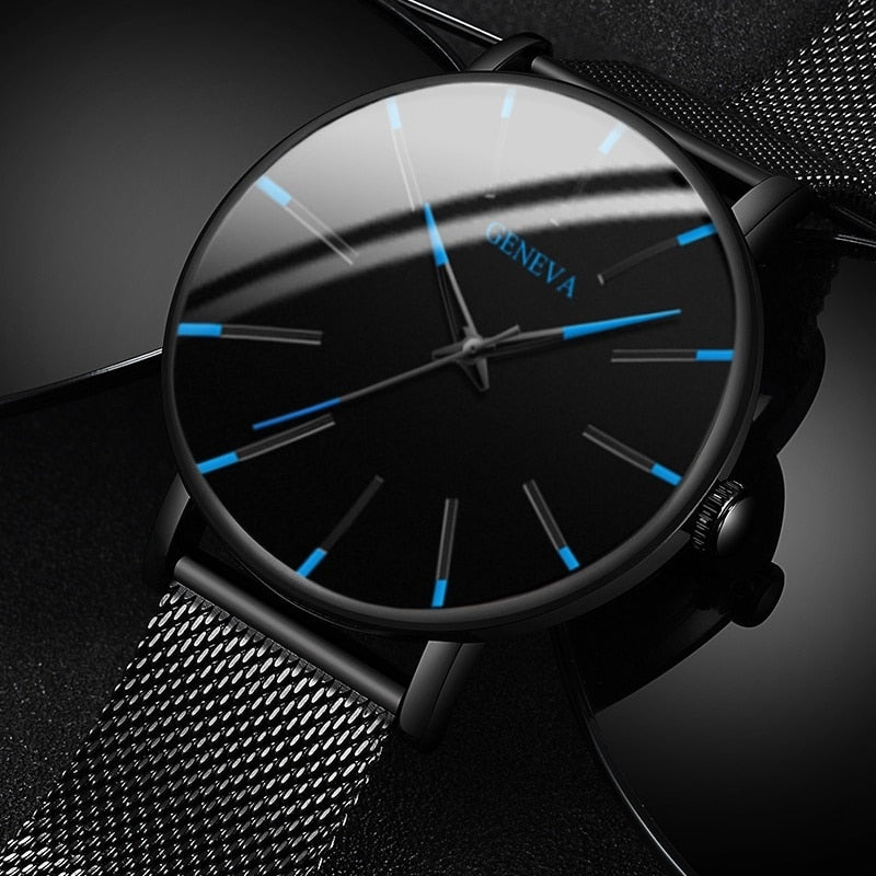 Geneva Ultra Slim Minimalist Black Watch - Kvasim (North America)